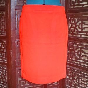 J Crew size 4 bright orange pencil skirt with pockets